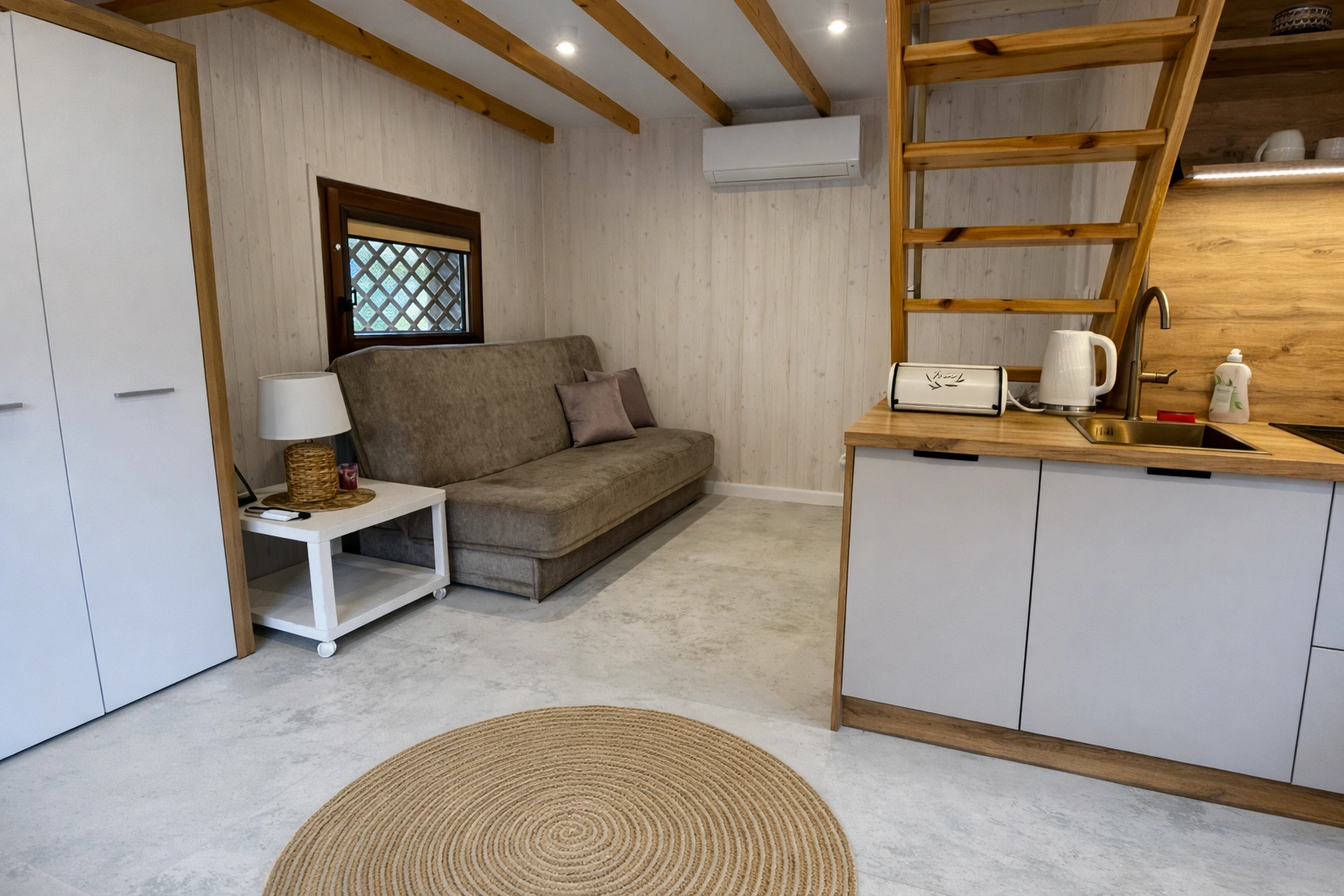 Sypialnia i salon domku małego